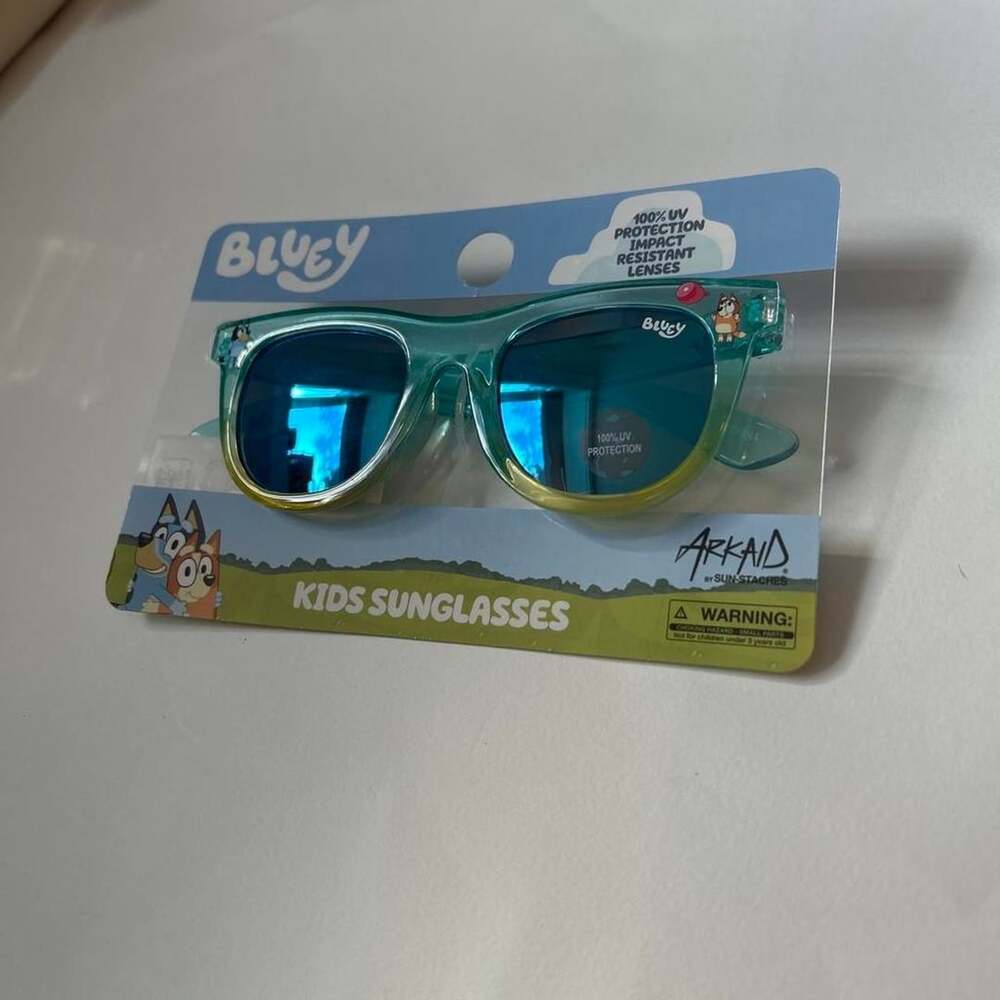 Bluey Arkaid Kids Sunglasses Teal Blue Mirror Lenses New